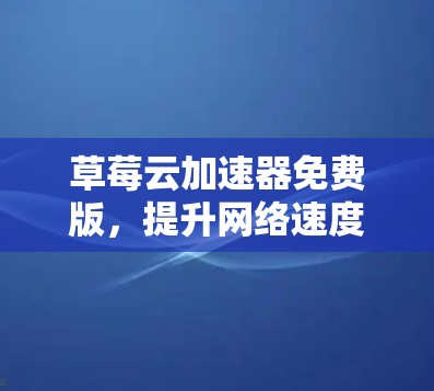草莓云加速器免费版,提升网络速度的高效选择 草莓云加速器免费版,提升网络速度的高效选择