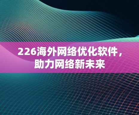 226海外网络优化软件，助力网络新未来