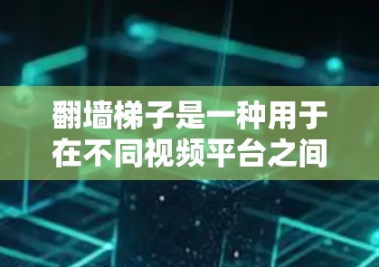 翻墙梯子是一种用于在不同视频平台之间转移视频链接的工具，允许用户在多个平台上观看同一视频。以下是关于翻墙梯子的详细信息